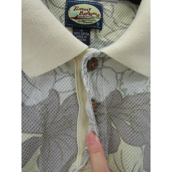 VINTAGE Tommy Bahama Polo Shirt Medium Golf Hawaiian Thermal Knit Y2K - Picture 6 of 11